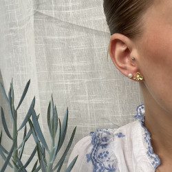 Blomster reringe - Guldbelagt