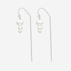 Perle fald �reringe - S�lv