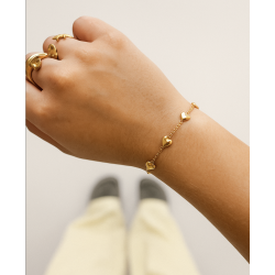 Hjertearmbnd - guldbelagt