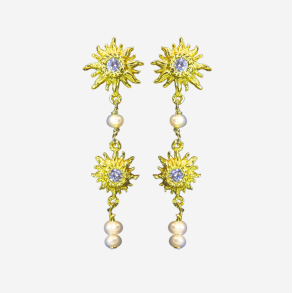 Sunshine �reringe - Guldbelagt