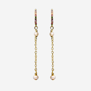 Zirkonia �reringe - Guldbelagt